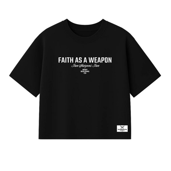 Faith As A Weapon Boxy Crop Tee