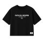 Faith As A Weapon Boxy Crop Tee