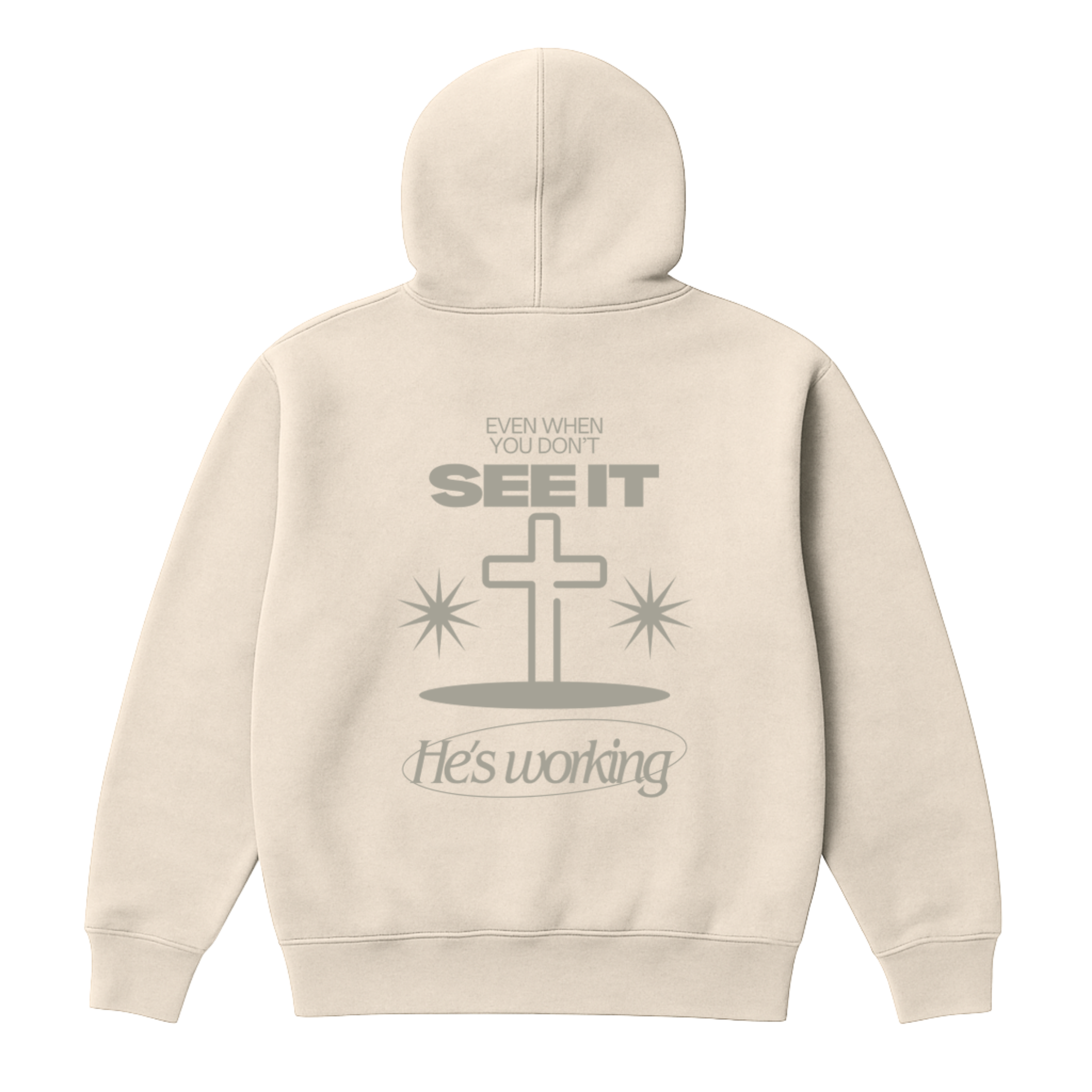 He's Working Hoodie
